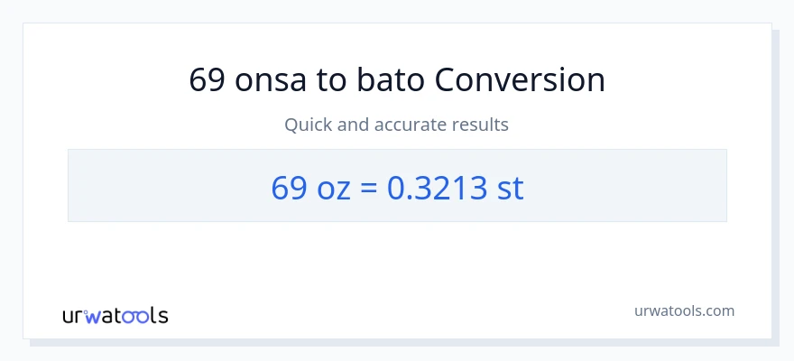 69 Mga onsa patungong Mga bato na conversion