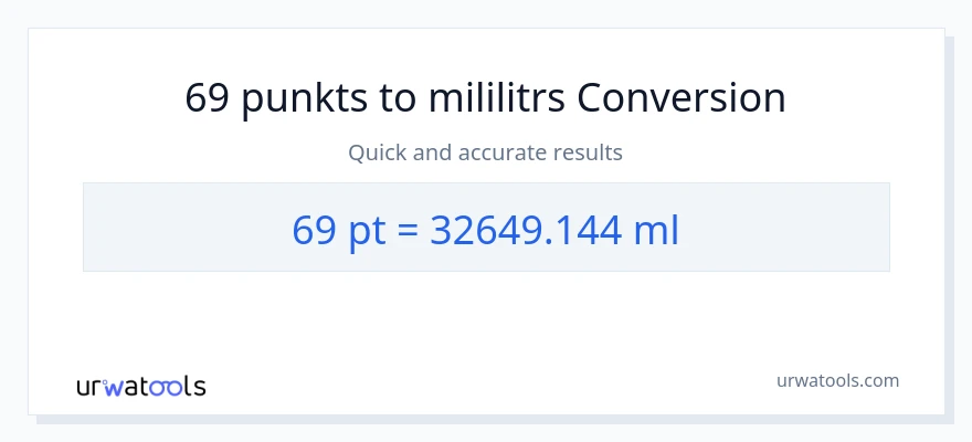 69 Pints uz mililitri konversiju