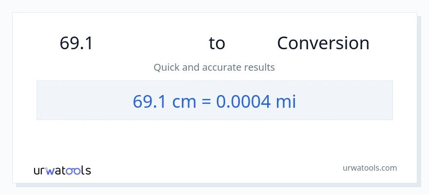 69.1 સેન્ટીમીટર થી માઇલ રૂપાંતર