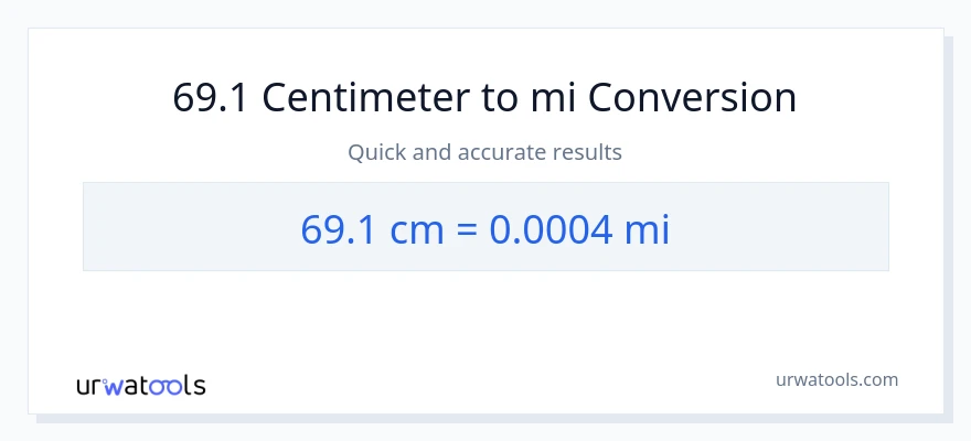69.1 Centimeter til miles konvertering
