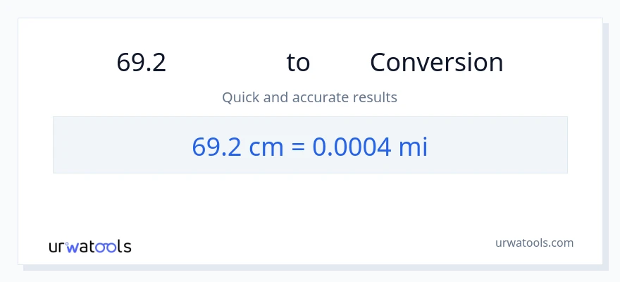 69.2 センチメートル から マイル への変換