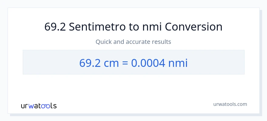 69.2 Mga Sentimetro patungong milyang nautikal na conversion