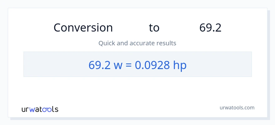 تبدیل 69.2 وات به اسب بخار