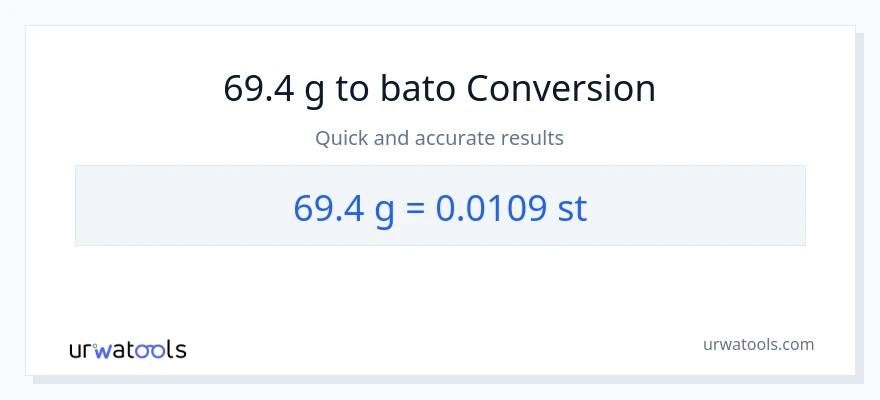 69.4 Gramo patungong Mga bato na conversion