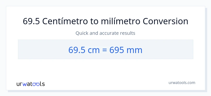 Conversión de 69.5 Centímetros a milímetros
