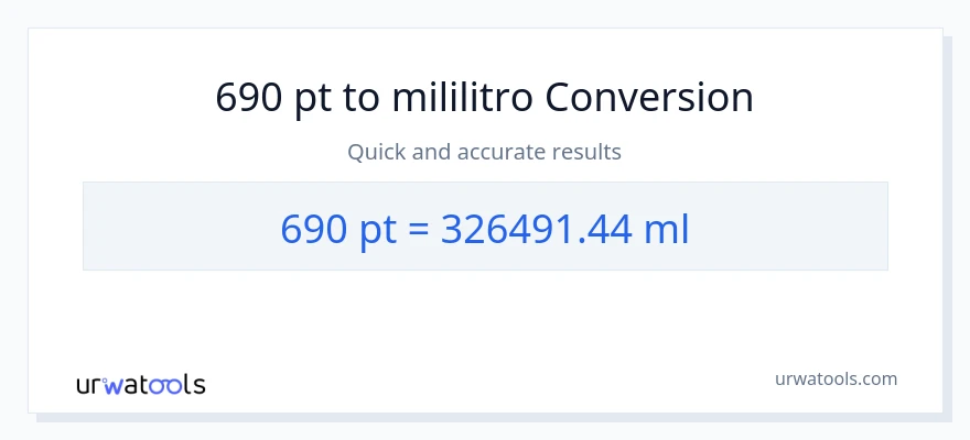 690 Pints patungong mga mililitro na conversion