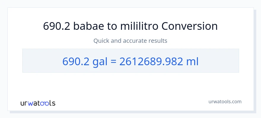 690.2 Mga galon patungong mga mililitro na conversion