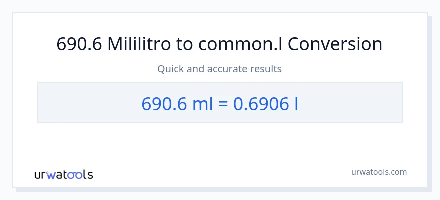 690.6 mga mililitro patungong Liters na conversion