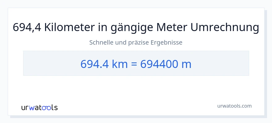 694.4 Kilometer zu Meter Umwandlung