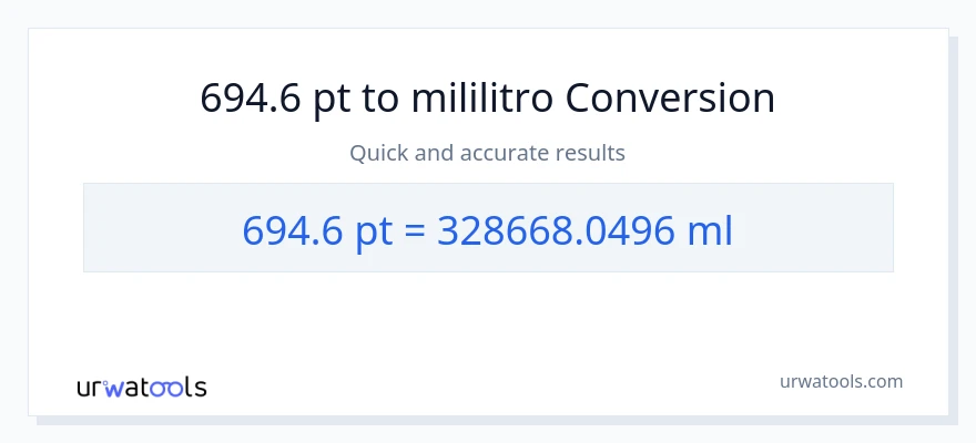 694.6 Pints patungong mga mililitro na conversion