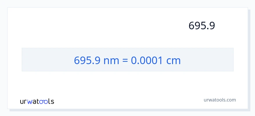 تبدیل 695.9 نانومتر به سانتی‌متر