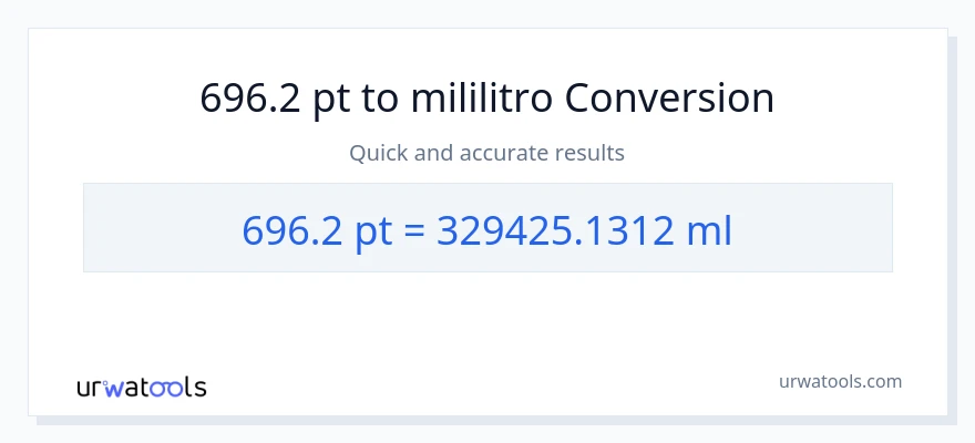 696.2 Pints patungong mga mililitro na conversion
