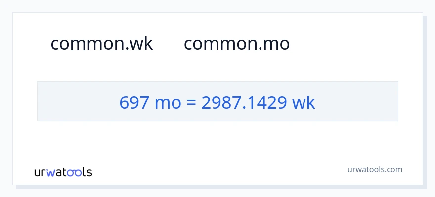 تبدیل 697 ماه‌ها به هفته‌ها