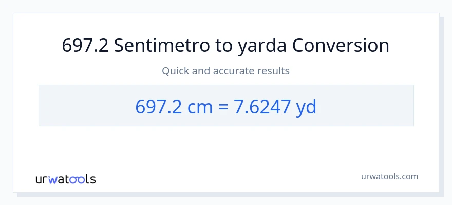 697.2 Mga Sentimetro patungong yarda na conversion
