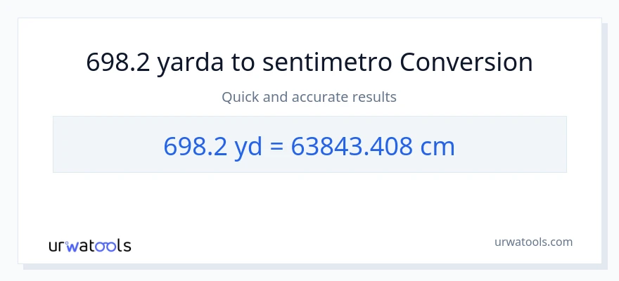698.2 yarda patungong Mga Sentimetro na conversion