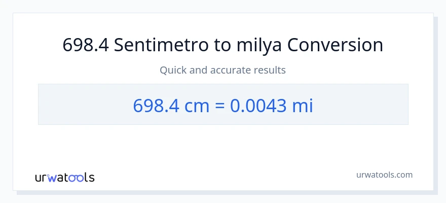 698.4 Mga Sentimetro patungong milya na conversion