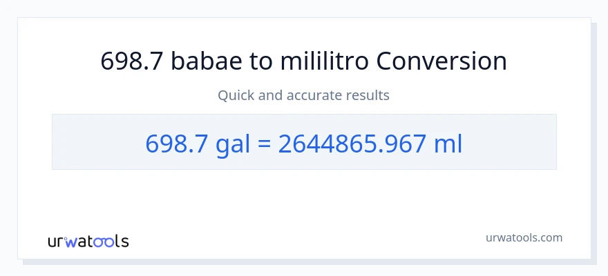 698.7 Mga galon patungong mga mililitro na conversion