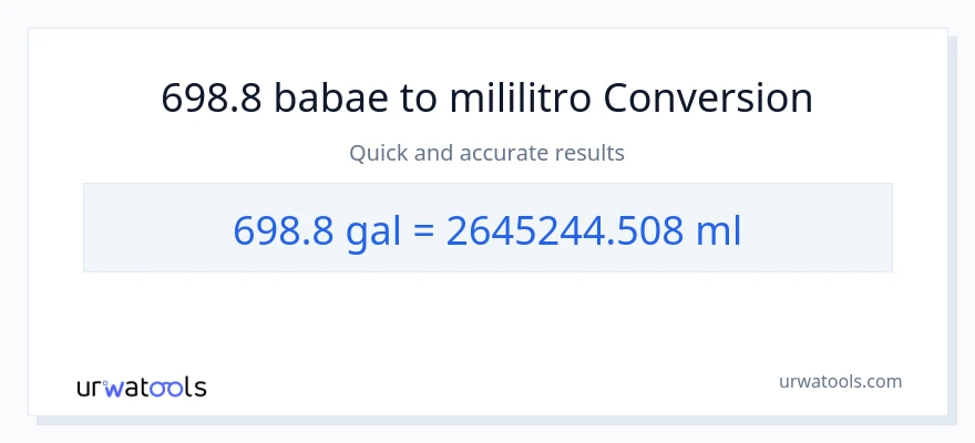 698.8 Mga galon patungong mga mililitro na conversion