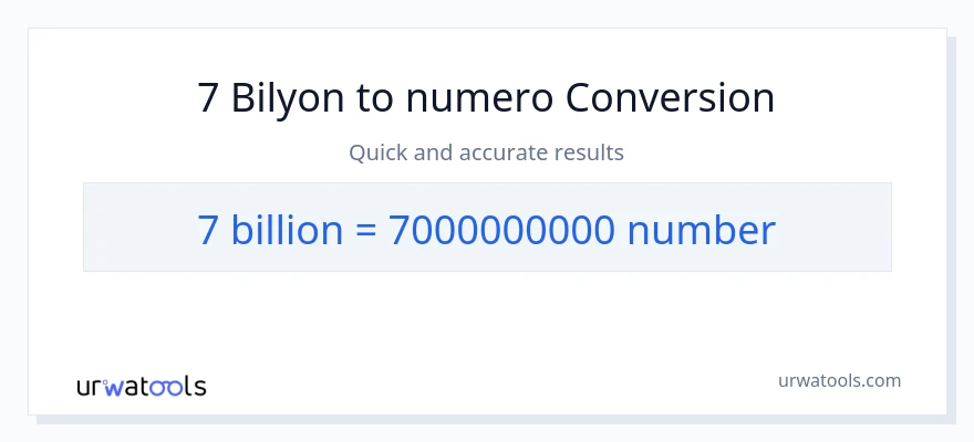 7 bilyon-bilyon patungong mga numero na conversion