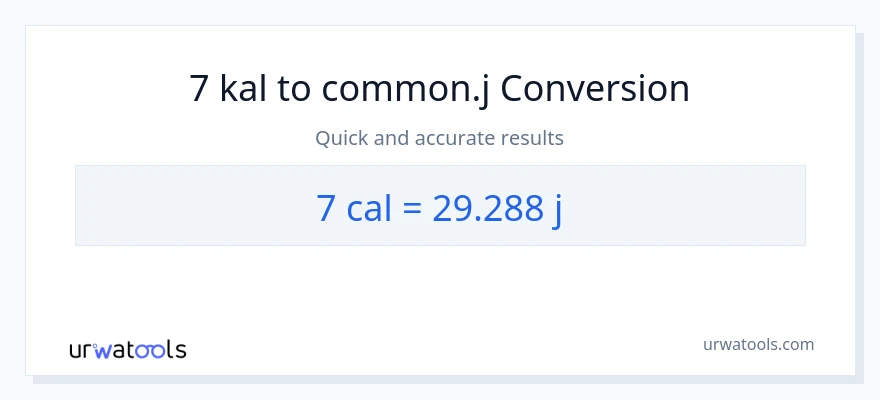7 mga kaloriya patungong mga joule na conversion