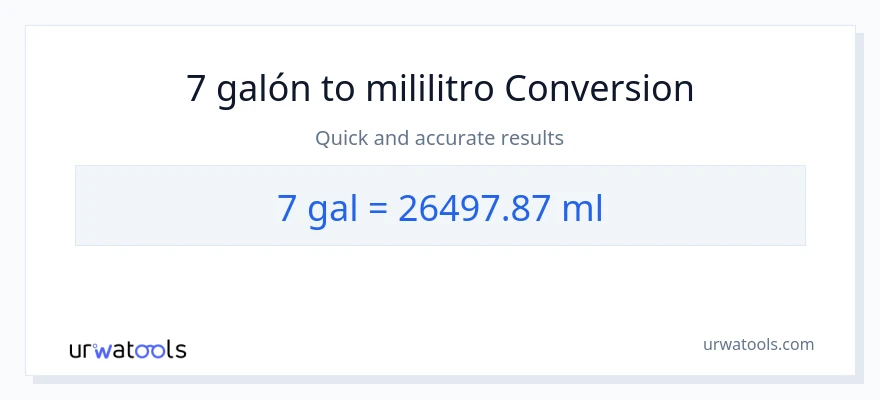 Conversión de 7 Galones a mililitros