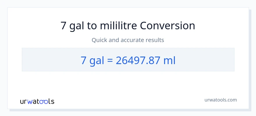 7 Galon'den mililitre'e dönüşüm