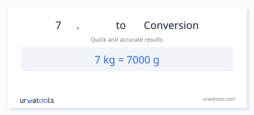 7 കി. ഗ്രാം ൽ നിന്ന് ഗ്രാം ലേക്ക് പരിവർത്തനം