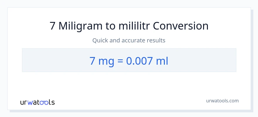Konverze z miligramy na mililitrů: 7