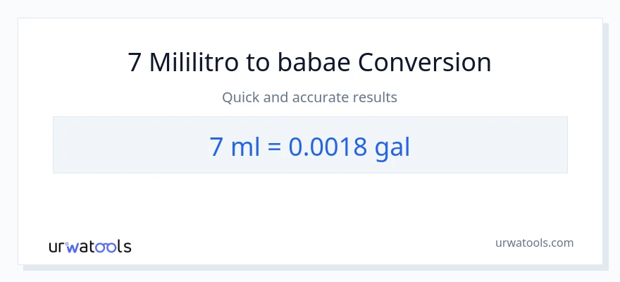 7 mga mililitro patungong Mga galon na conversion