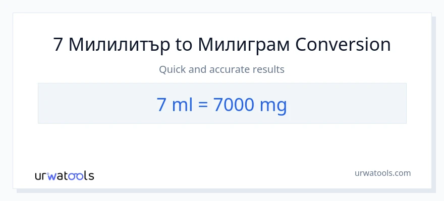 7 конверсия от милилитри до милиграми