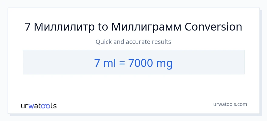 7 миллилитр-ден миллиграмм-ке конверсия