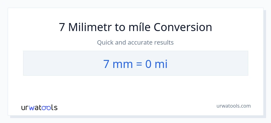 Konverze z milimetry na míle: 7