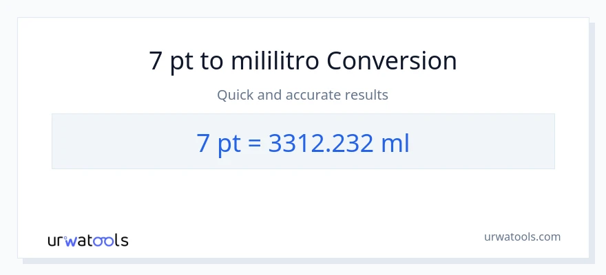 7 Pints patungong mga mililitro na conversion