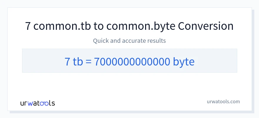 7 Terabytes 到 Bytes 轉換