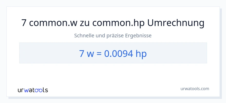 7 Watt zu PS Umwandlung