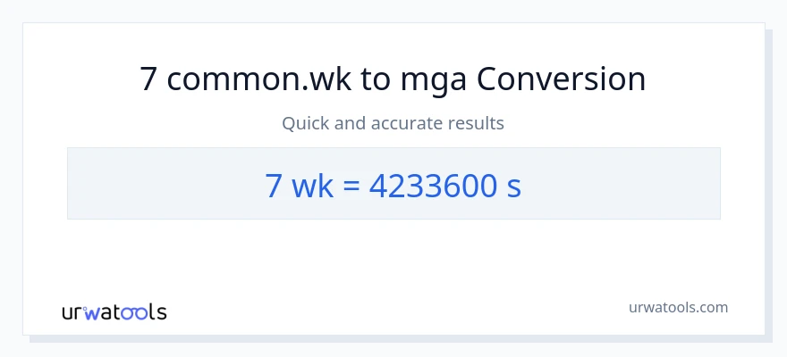 7 Mga Linggo patungong Segundo na conversion