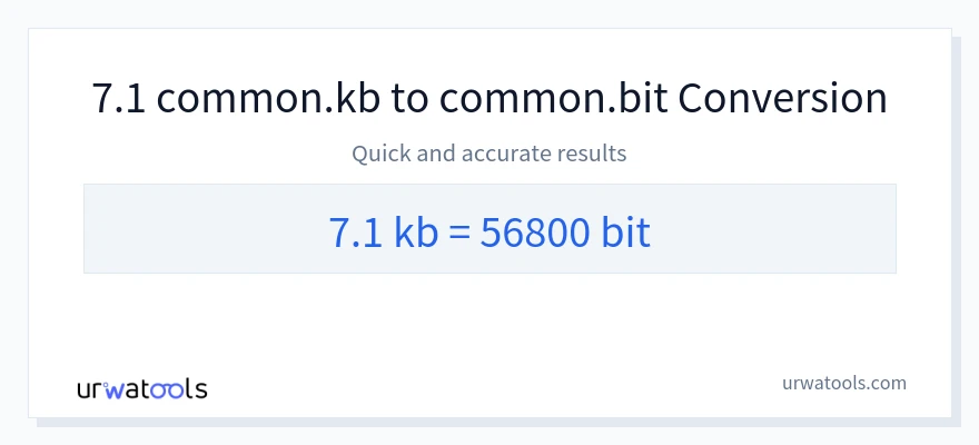 7.1 Kilobytes 到 Bits 轉換