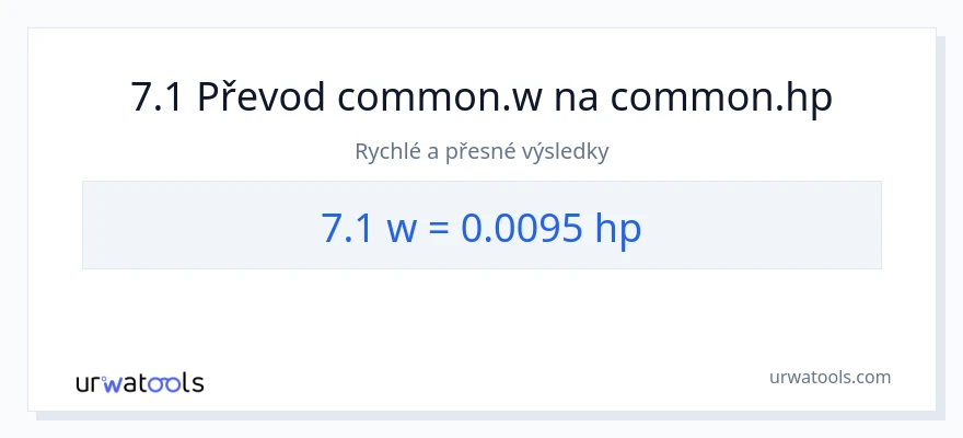 Konverze z watty na koňská síla: 7.1