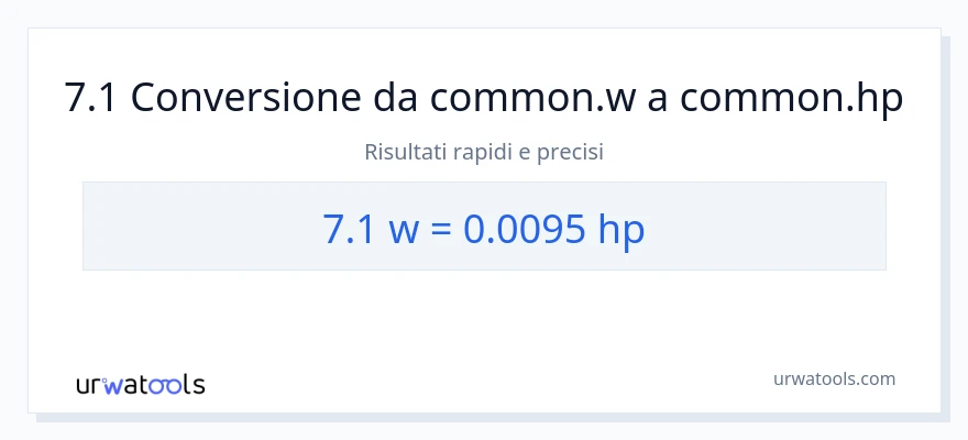 Conversione da 7.1 watt a potenza