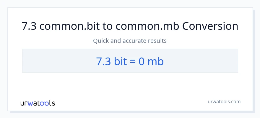 การแปลง 7.3 Bits เป็น Megabytes