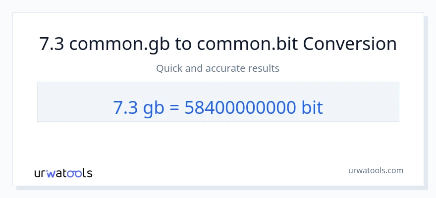7.3 Gigabytes ته Bits بدلون