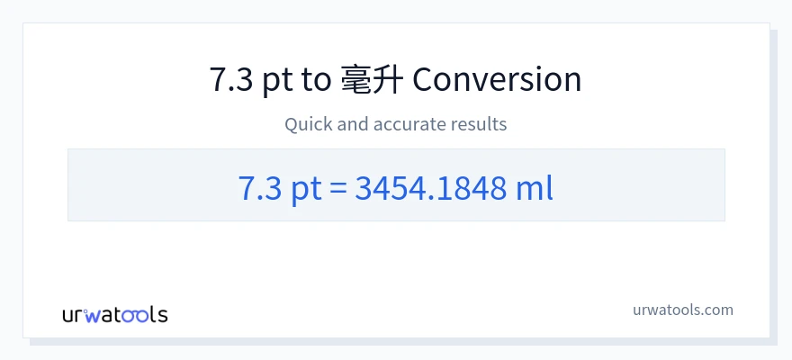 7.3 Pints 到 毫升 轉換