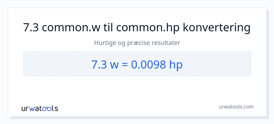 7.3 watt til hestekræfter konvertering