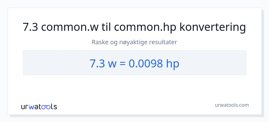 7.3 watt til hestekrefter konvertering