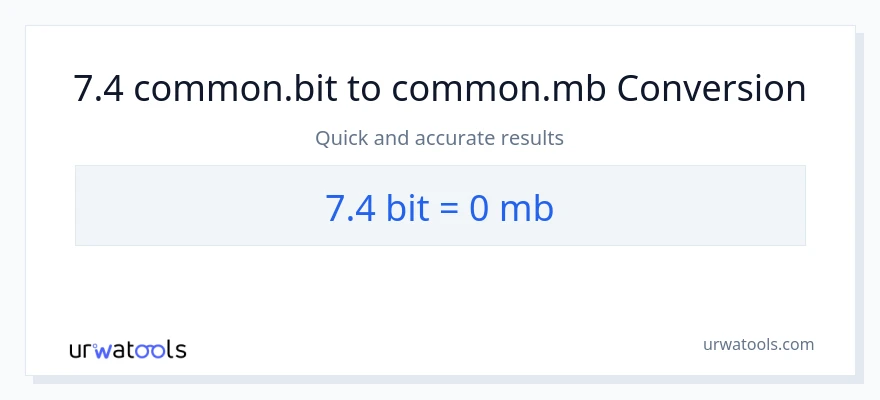 تبدیل 7.4 Bits به Megabytes