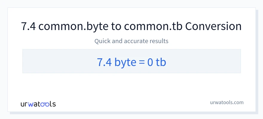 7.4 Bytes 到 Terabytes 轉換