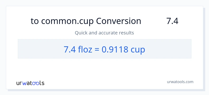 تبدیل 7.4 اونس مایع به فنجان‌ها