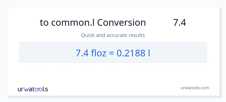 تبدیل 7.4 اونس مایع به Liters