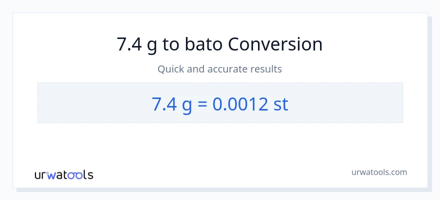 7.4 Gramo patungong Mga bato na conversion