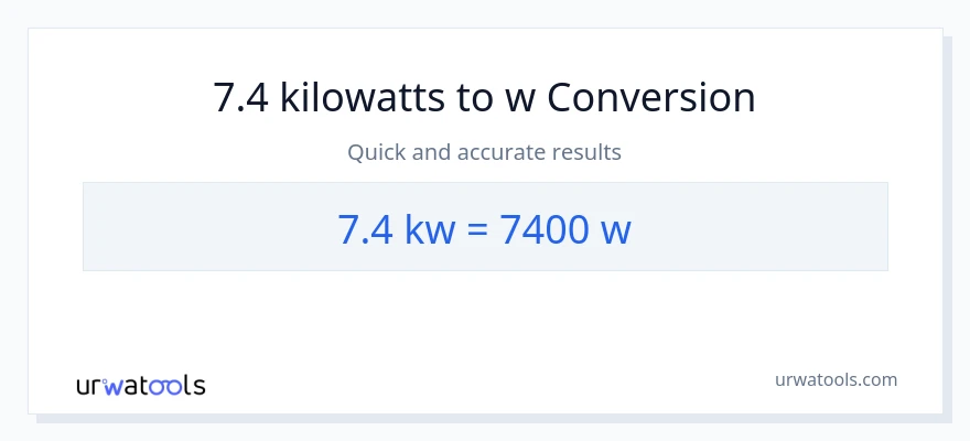 Conversió de 7.4 quilowatts a watts